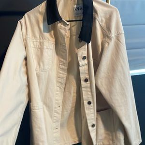 Zara Beige and Black collared jacket , size XL lightly worn